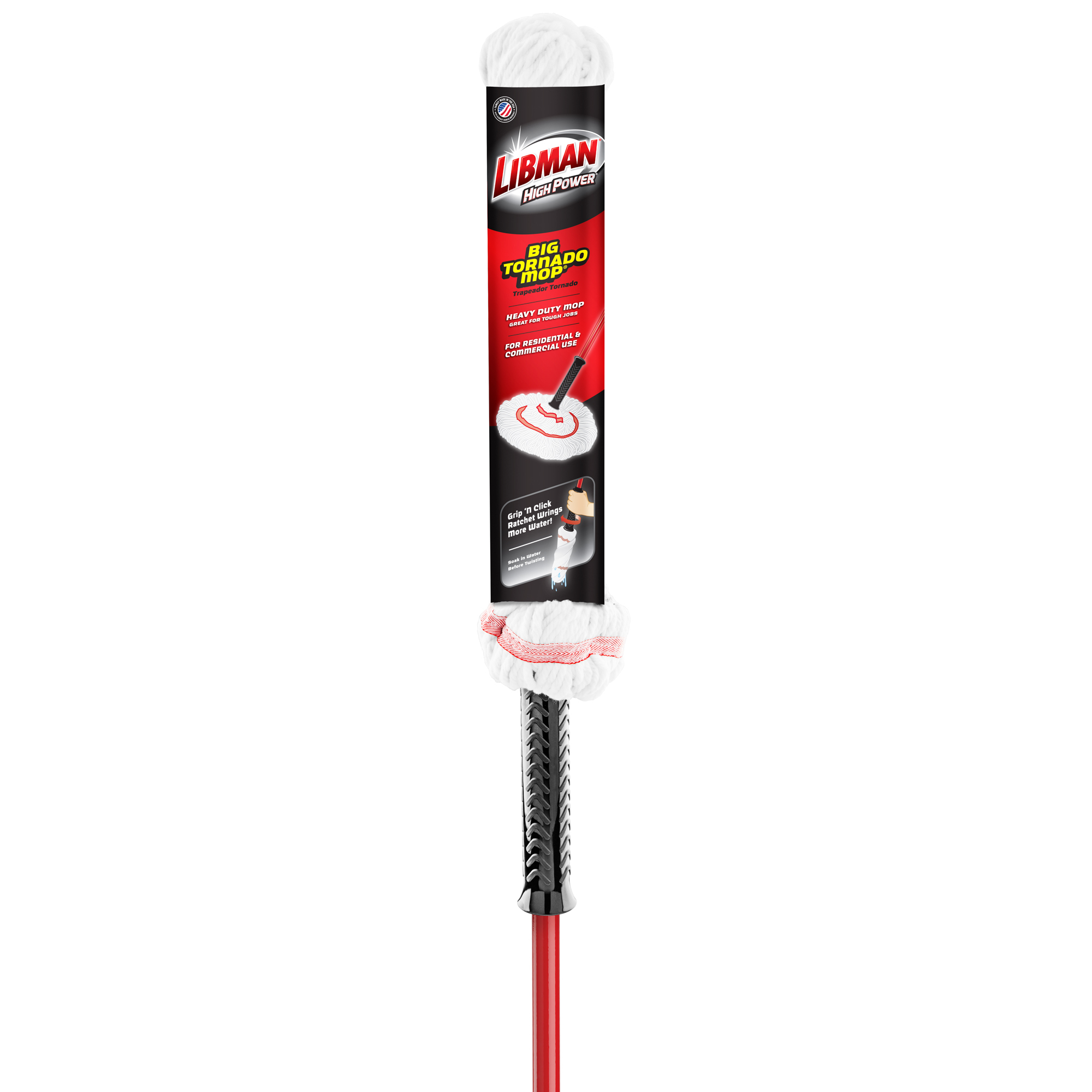 Libman Big Tornado Mop, 4-Pack Case, 54 1/2in. Handles, Model# 988
